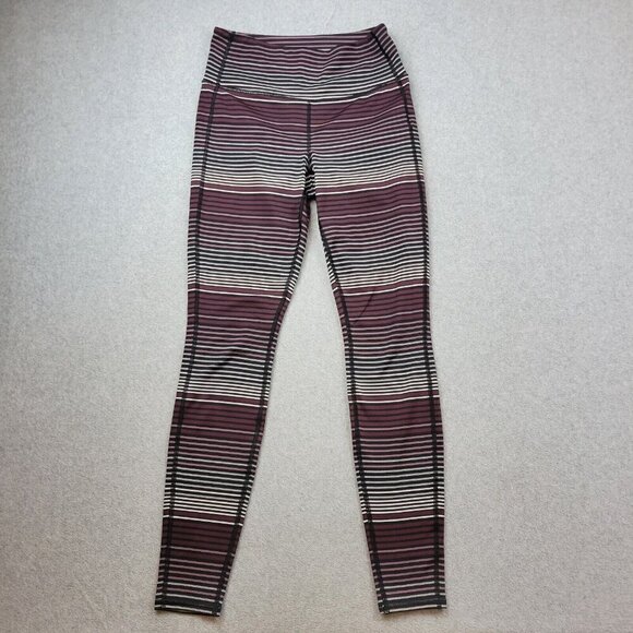 ATHLETA Leggings Womens Small High Rise Expanse Stripe Chaturanga Tight - Picture 1 of 12
